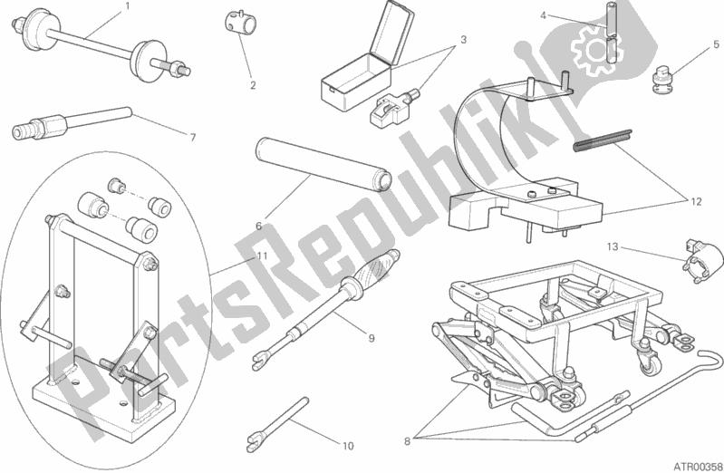 Wszystkie części do Narz? Dzia Serwisowe Warsztatu, Stela? Ducati Scrambler Desert Sled 803 2017